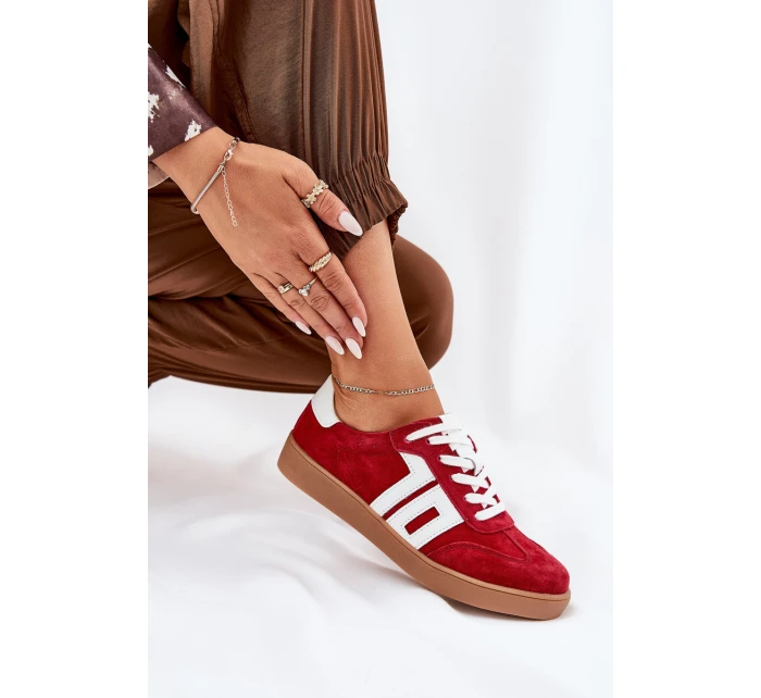 Sneakersy Sportovní Boty Semišové Červené model 21690652 - VINCEZA