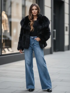 Dámsky krátky čierny kožuch ZARAFIA FashionStreet TY5117z