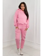 Zateplená mikina + nohavice svetloružová