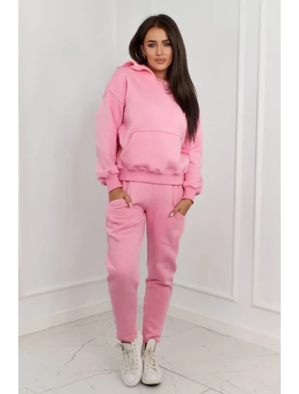 Zateplená mikina + nohavice svetloružová