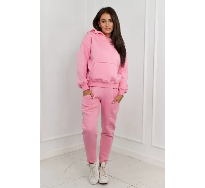 Zateplená mikina + nohavice svetloružová