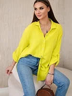 Bavlnené mušelínové tričko oversize kiwi