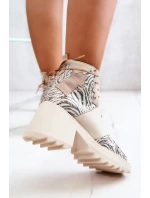 Kožené kozačky model 21576430 Béžová - Maciejka