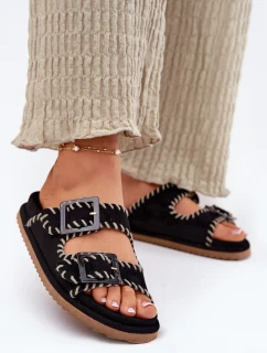 Dámské Pantofle S Přezkami A Dekorativním Černé model 21696576 - Boto