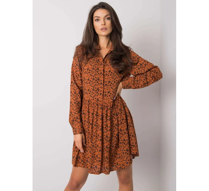 Šaty D73771M30227 tmavo hnedé