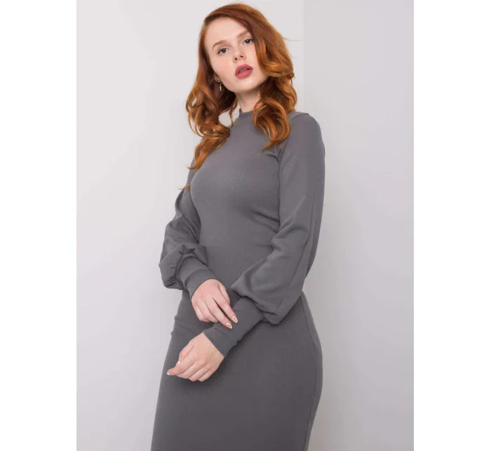 Šaty RV SK model 15003034 tmavě šedá - FPrice Šaty RV SK model 15003034 tmavě šedá - FPrice