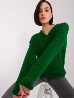 Tmavozelený dámsky sveter s vlnou