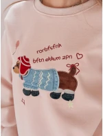 Dámská oversize mikina s výšivkou růžová Dstreet model 21989121 - FashionStreet