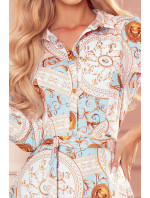 Rozšířené dámské košilové šaty se vzorem model 17401650 - numoco
