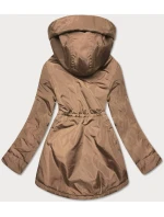 Béžovo-ťavia dámska bunda pre prechodné obdobie (B8037-12046)