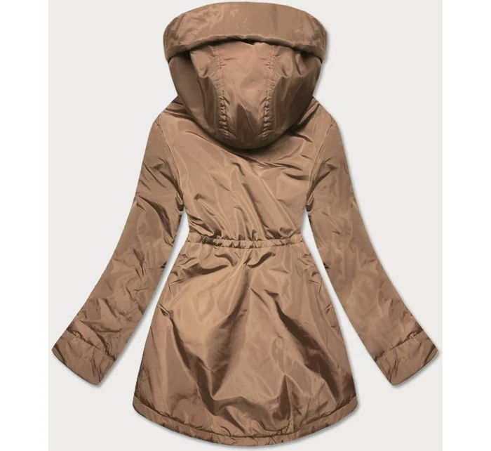 Béžovo-ťavia dámska bunda pre prechodné obdobie (B8037-12046)