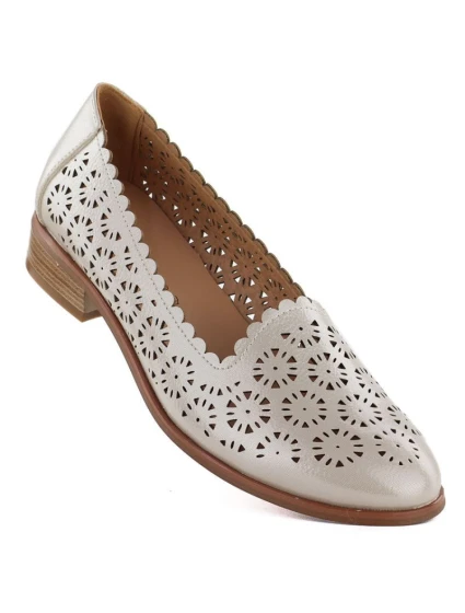 Dámské prolamované zlaté polobotky model 22015154 - Potocki Dámské prolamované zlaté polobotky model 22015154 - Potocki