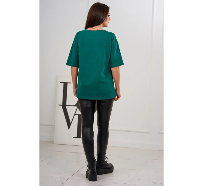 model 18746364 zelená halenka s potiskem - K-Fashion model 18746364 zelená halenka s potiskem - K-Fashion