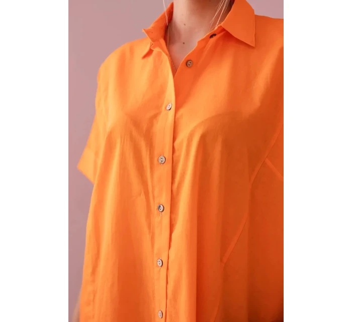 Bavlnené tričko s krátkym rukávom oranžové