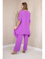 Súprava blúzka + nohavice s fialovým príveskom