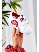 Dziecięce Trampki Na Rzepy Biało-Czerwone Taxi Dziecięce Trampki Na Rzepy Biało-Czerwone Taxi