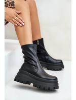 Botki Na Masywnej Platformie Czarne Florinara