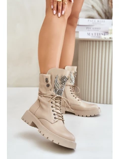 Eko Kožené Boty Workery Se Zateplené D&A Bežové model 21675838 - S.Barski