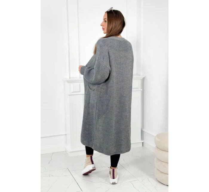 Dlhý svetrík tmavosivý