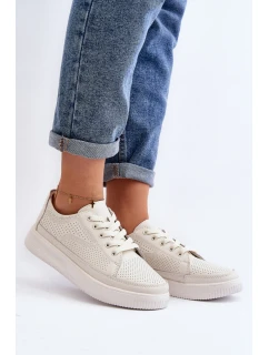 Dámské kožené sportovní tenisky Bílé model 21647542 - SERGIO LEONE