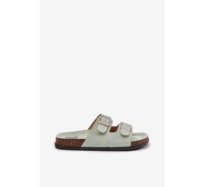 Klapki Damskie Z Klamrami Miętowe Oliena