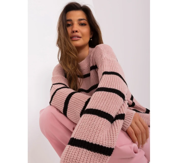 Sweter BA SW model 21793733 jasny różowy - FPrice Sweter BA SW model 21793733 jasny różowy - FPrice