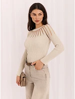 Sweter IR SW model 22400690 jasny beżowy - FPrice Sweter IR SW model 22400690 jasny beżowy - FPrice