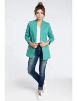 B030 Pletená bunda bez goliera - zelená