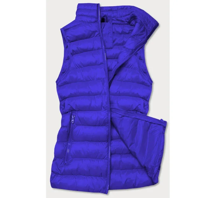 Krátka dámska prešívaná vesta v nevädzovej farbe (23077-184)