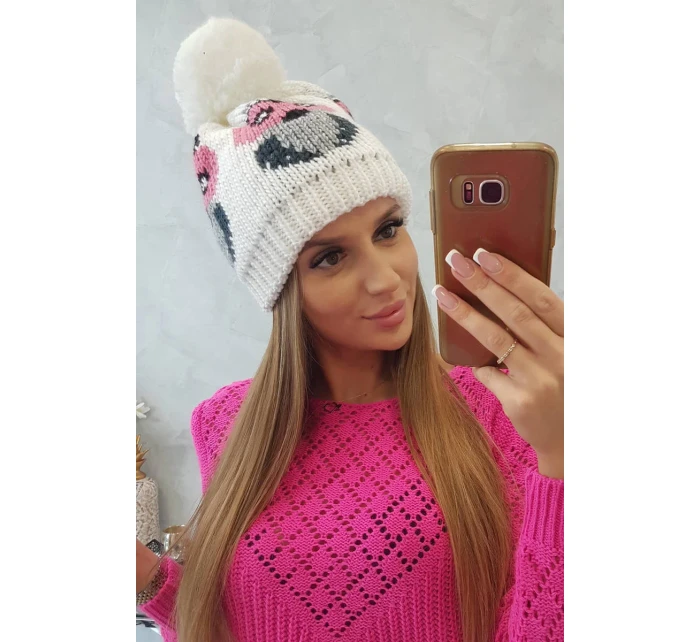 Dámská čepice bílá model 18751615 - K-Fashion Dámská čepice bílá model 18751615 - K-Fashion