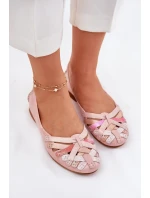 Damskie Skórzane Baleriny Maciejka 01358-51 Różowe