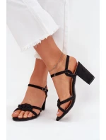 Dámské sandály na podpatku černé model 21703966 - Boto