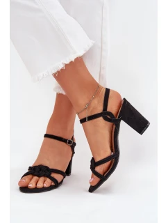 Sandały Damskie Na Słupku Czarne Mavira