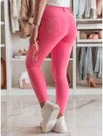 Dámské úzké kalhoty s páskem růžové Dstreet model 21985379 - FashionStreet