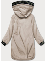 Tmavo béžová dámska bunda s kapucňou (B8100-12)