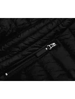 Černá dámská prošívaná bunda s kapucí model 18044793 - S'WEST Černá dámská prošívaná bunda s kapucí model 18044793 - S'WEST