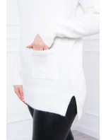 Sveter s golierom vo farbe ecru