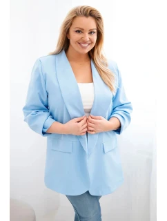 Dámská elegantní plus size sako modrá