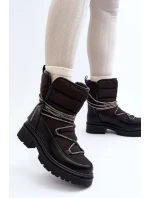 Śniegowce Damskie Z Ozdobnym Wiązaniem Czarne Rilana Śniegowce Damskie Z Ozdobnym Wiązaniem Czarne Rilana