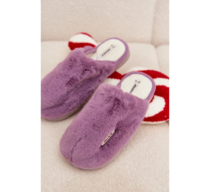 Kožešinové dámské pantofle fialové model 21772478 - Boto