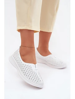 Kožené Dámské Polobotky Bílé model 22094966 - EVENTO