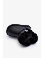 Černé Bessie Zateplené Sněhule S Kožešinou Černé Bessie Zateplené Sněhule S Kožešinou