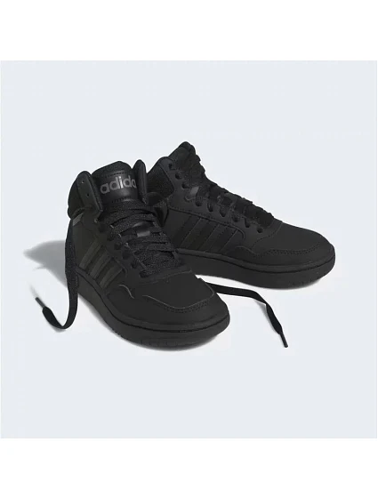 Unisexová juniorská členková obuv Hoops Mid 3.0 K Jr HR0228 Čierna – Adidas