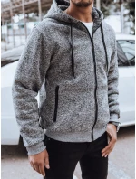 Pánská rozepínací zateplená mikina světle šedá Dstreet model 21970277 - FashionStreet