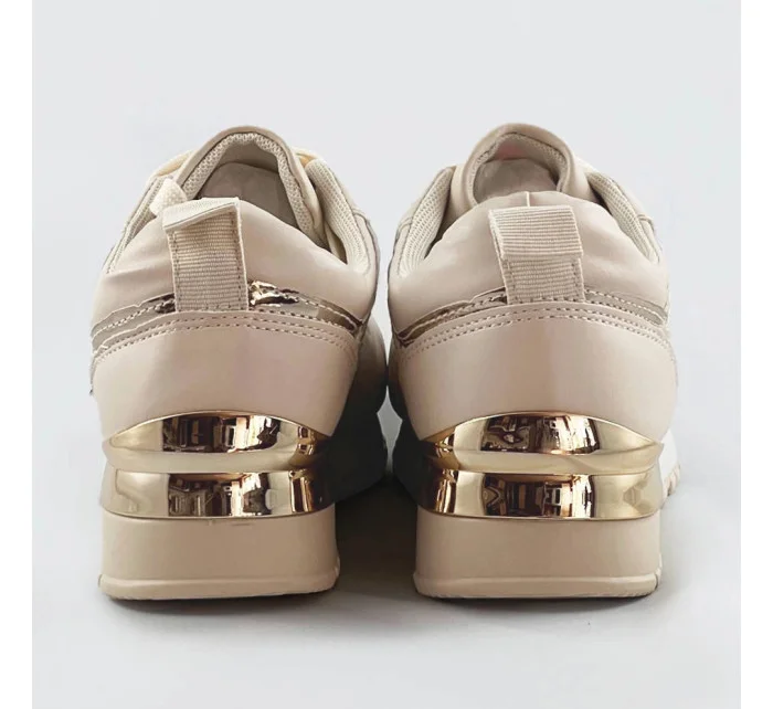 Béžové dámske tenisky adidasky so zvýšenou podrážkou (666-21)