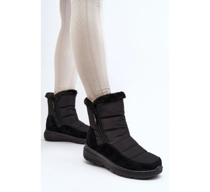 Dámské zimní boty s kožešinou černé model 21644820 - Boto Dámské zimní boty s kožešinou černé model 21644820 - Boto