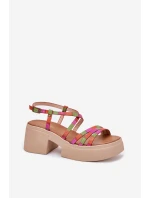 Skórzane Sandały Damskie Maciejka 06990-39 Multikolor