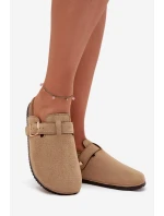 Klapki Chodaki Damskie Na Korkowej Platformie Ze Złotą Klamrą Big Star SS274738 Beżowe Klapki Chodaki Damskie Na Korkowej Platformie Ze Złotą Klamrą Big Star SS274738 Beżowe
