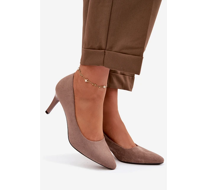 Ekologické semišové lodičky Sergio Leone 1336 Světle hnědé