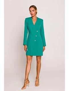 Šaty model 22313024 Blazer se zlatým knoflíkem – tyrkysové - Moe